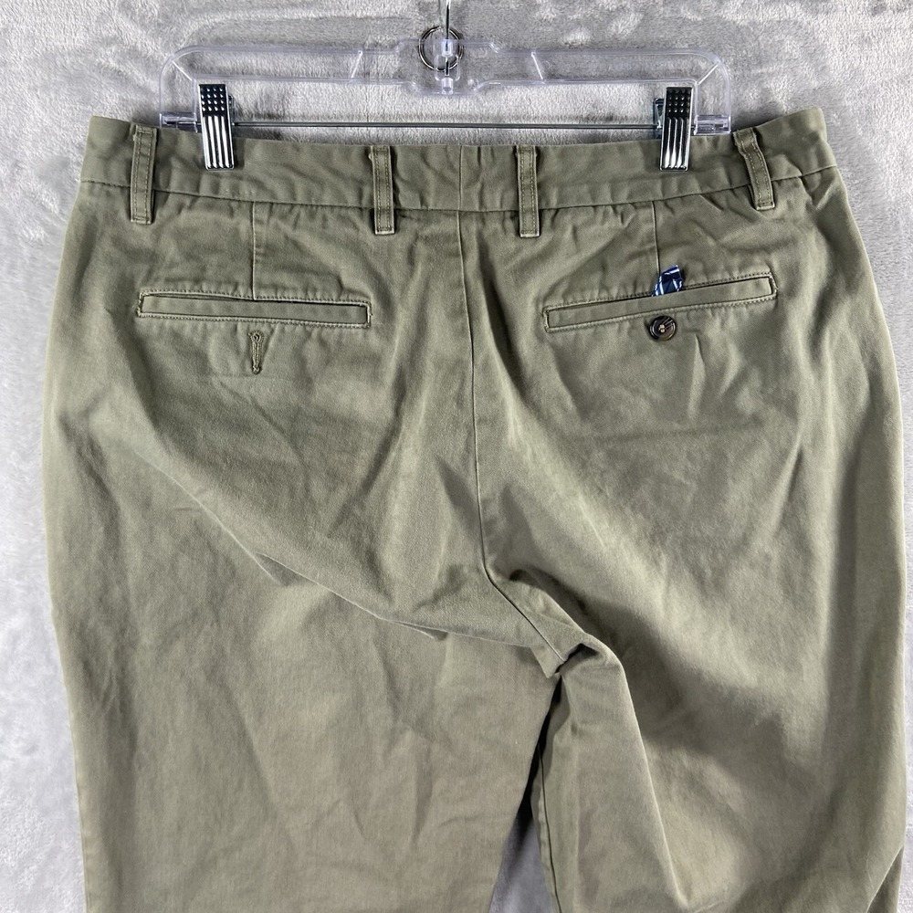 Peter Manning Pants men's 35x28 Chino Classic Fit Green Flat Front Casual Cotton - Picture 12 of 13